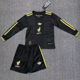 25/26  Mexico Black Gold Cup Long Sleeve  Kids Soccer Jersey