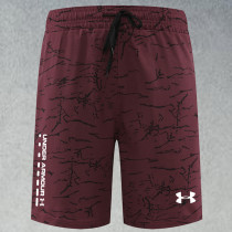 2025 RF-M570 Maroon  Cracked Digital Printed Casual Fitness Shorts