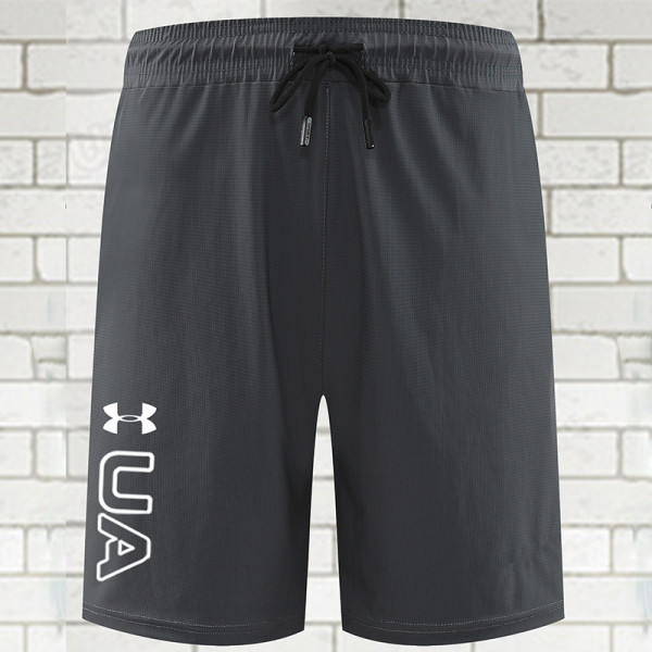 2025 RF-M649  Grey Nylon Grid Casual Fitness Shorts#库带UA字