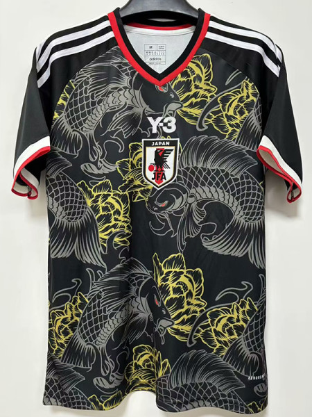 25/26 Japan(Y-3) Koi Fish Black Player Version  Soccer Jersey