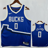 24/25  BUCKS LILLARD # 0 Blue City Edition Top Quality Hot Pressing NBA Jersey