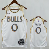 24/25  BULLS WHITE # 0 White City Edition Top Quality Hot Pressing NBA Jersey