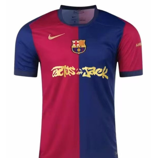 24/25 BAR Home Co branded advertisement Fαns Soccer Jersey(胸前新广告）