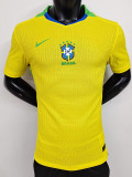 25/26 Brazil Home  Player Version Soccer Jersey（带星）