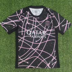 25/26 PSG Pre match Black Purple  Fans Training Shirts