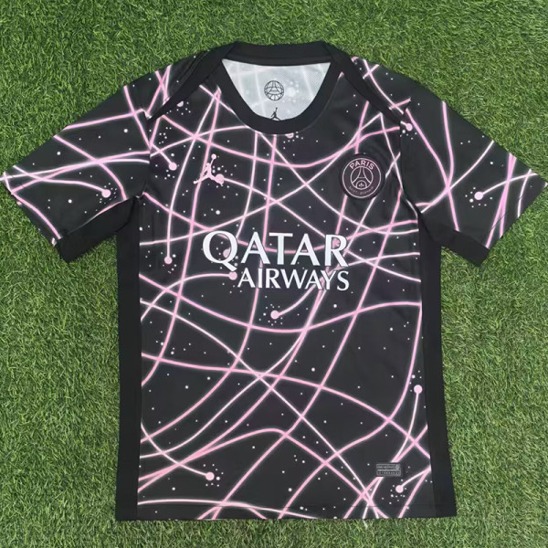 25/26 PSG Pre match Black Purple  Fans Training Shirts