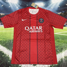 25/26 PSG Red Grid pattern Training Shirts