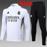 25/26  RMA White Kids  Half Pull Tracksuit #E2508 (半拉链)
