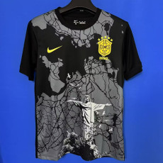 24/25 Brazil Jesus Black Fans Soccer Jersey