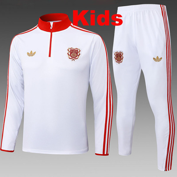 25/26 Bayern 125th Anniversary Edition White Kids Half Pull Tracksuit #E2526 (半拉链)