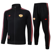 25/26  Man Utd Black Retro Edition Jacket Tracksuit#01