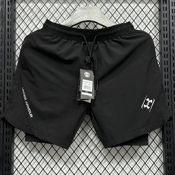 2025 A247 Black Casual Double layer shorts# 双层