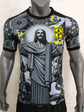 2024 Brazil Christ statue black Signature Fans Soccer Jersey(签名版）