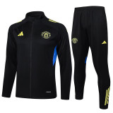 25/26  Man Utd Black  Jacket Tracksuit#A2526（蓝色侧边）