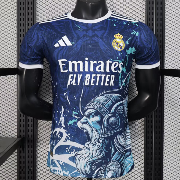 25/26 RMA Old Man  Special Edition Royal Blue Player Version Soccer Jersey