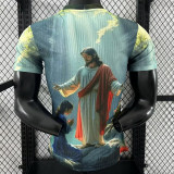 25/26 Brazil Christ statue Sky Blue  Player Version Soccer Jersey
