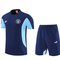 25/26 Man City Royal Blue Training Shorts Suit（天蓝衣边）