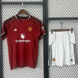 25/26 Man Utd Home Kids Soccer Jersey