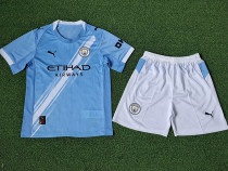25/26 Man City Home  Player Version Kids Soccer Jersey球员童装