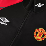 25/26  Man Utd Black&Red Retro Edition Jacket Tracksuit