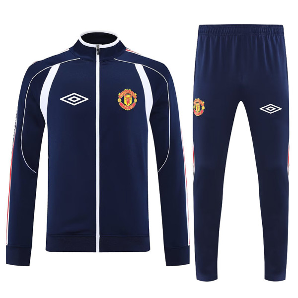25/26  Man Utd Royal Blue  Jacket Tracksuit#F13（宝蓝白色拉链）