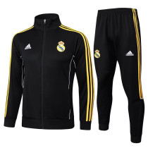 25/26 RMA Black Retro Jacket Tracksuit#A2529(黄袖边）