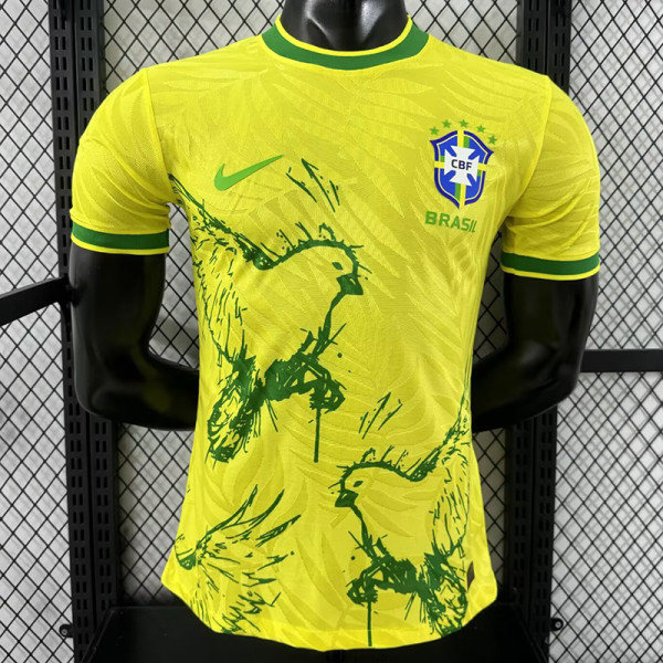 25/26  Brazil Yellow Peace Dove Special Edition  Player Version Soccer Jersey