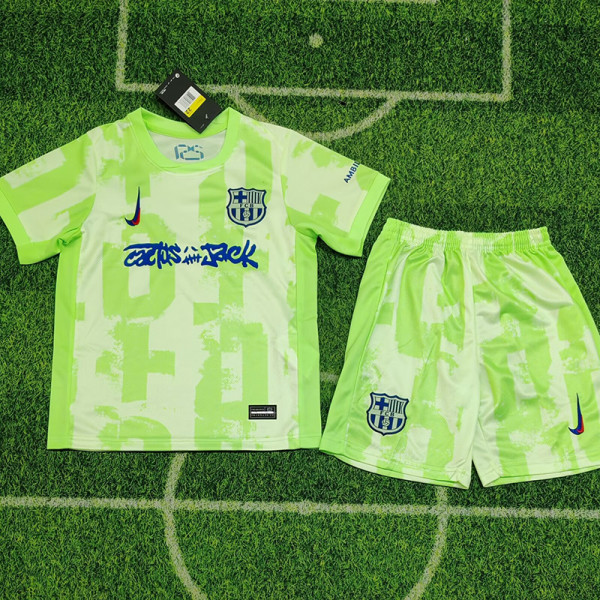 24/25 BAR  Third Co branded Edition  Kids Soccer Jersey(蓝色胸字）