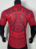 25/26 PSG Red Grid pattern  Player Version Training Shirts