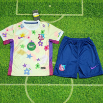 25 /26 BAR Light Yellow Special Edition  Kids Soccer Jersey(绿色大胸花）