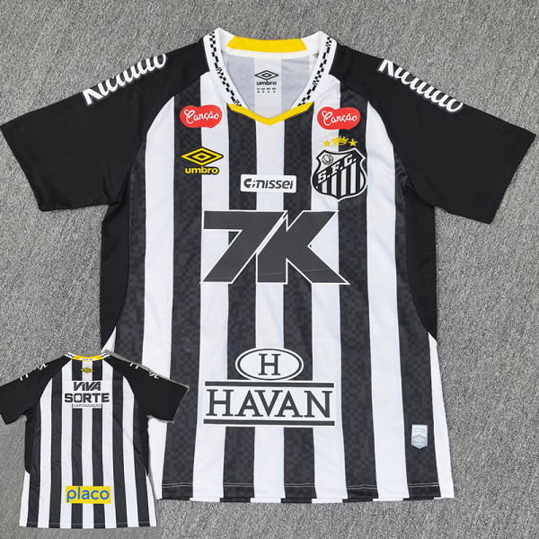25/26 Santos FC Away  Fans  Soccer Jersey(Print All Sponsor)(新全广告)