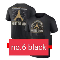 2025 PSG Black  Champions League pure cotton T-shirt#NO.6(纯棉 、黑）
