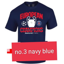 2025 PSG Navy Blue Champions League pure cotton T-shirt#NO.3(纯棉、海军蓝 ）
