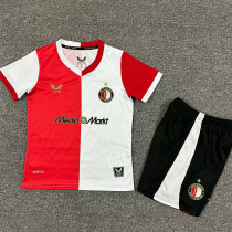 25/26 Feyenoord Home Kids  Soccer Jersey