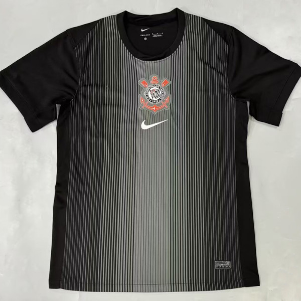 25/26 Corinthians Goalkeeper Black   Fans Soccer Jersey