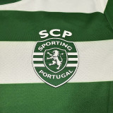 25/26 Sporting Lisbon Home Kids Soccer Jersey硅胶队徽