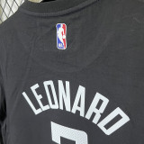 2025 T261 Clippers  LEONARD # 2  Pure Cotton  Black T-shirt