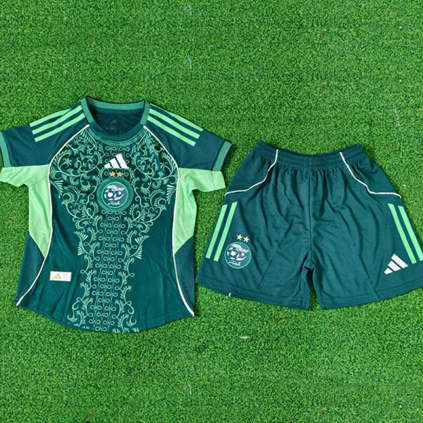 25/26   Algeria Green Player Version  Kids Soccer Jersey#A37