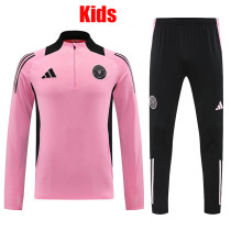24/25 Inter Miami Pink Kids Half Pull Tracksuit  (童装、半拉链)