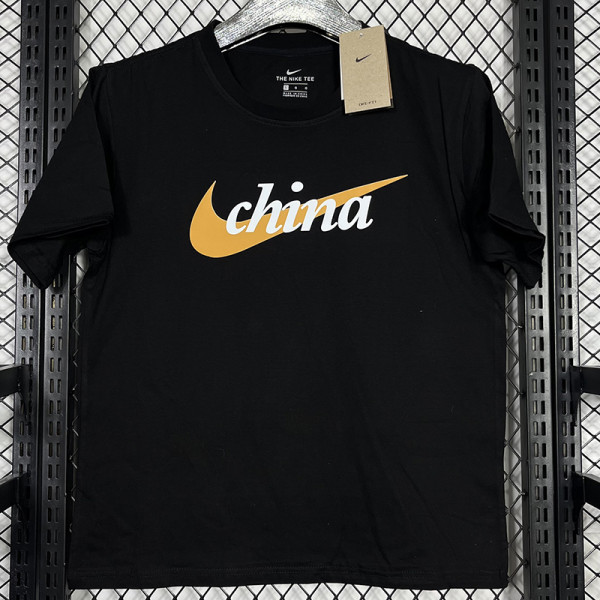 2025 T248 NK China Black  Pure Cotton T-shirt