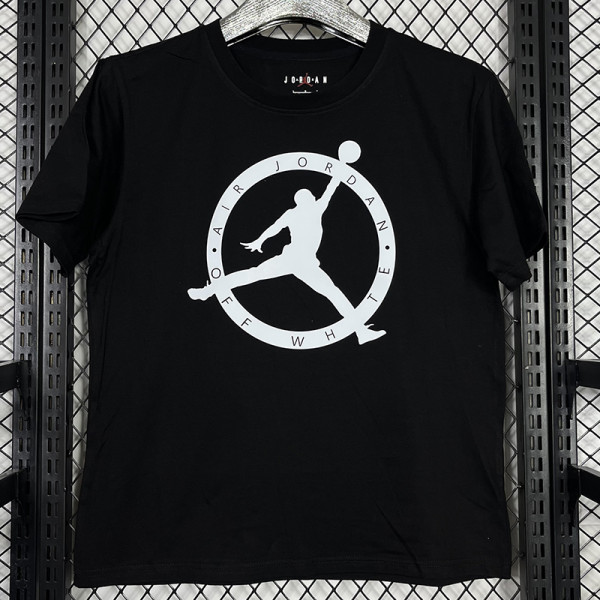 2025 T244 Flying Man Co branded Edition Black  Pure Cotton T-shirt