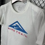 2025 T255  Triangle Mountain NK  White  Pure Cotton T-shirt