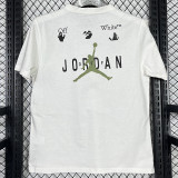 2025 T244 Flying Man Co branded Edition White  Pure Cotton T-shirt