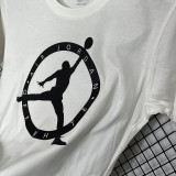 2025 T244 Flying Man Co branded Edition White  Pure Cotton T-shirt