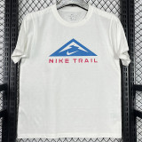 2025 T255  Triangle Mountain NK  White  Pure Cotton T-shirt