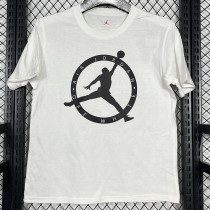 2025 T244 Flying Man Co branded Edition White  Pure Cotton  Blue T-shirt