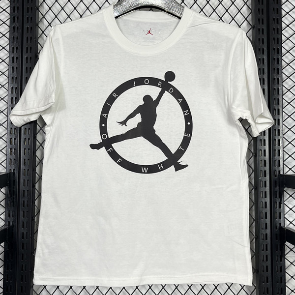 2025 T244 Flying Man Co branded Edition White  Pure Cotton T-shirt