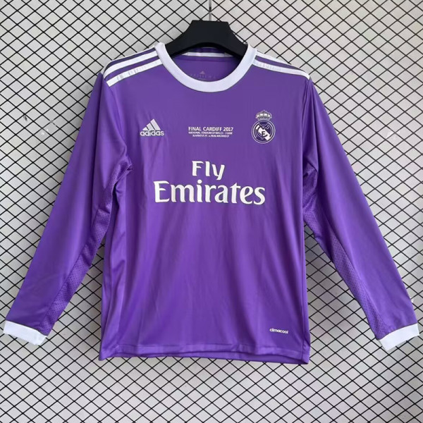 2016/2017 RMA Away Long Sleeve Retro Soccer Jersey (长袖、带胸前字)