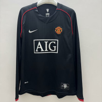 2007/2008 Man Utd Away Black long sleeve Retro soccer jersey (长袖)