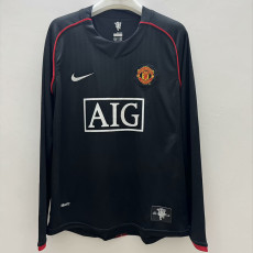 2007/2008 Man Utd Away Black long sleeve Retro soccer jersey (长袖)